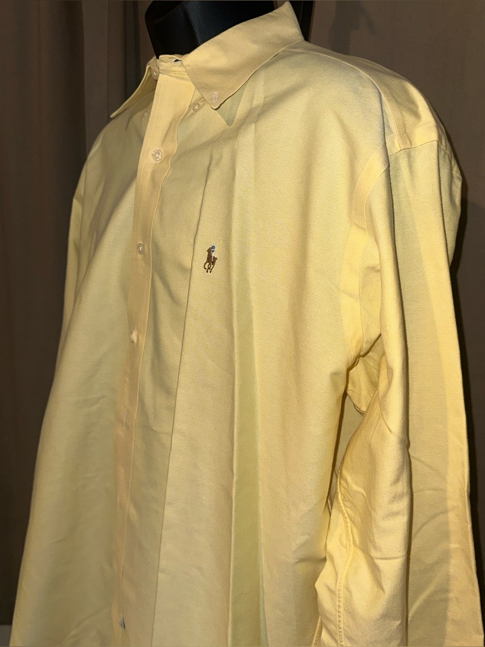 Ralph Lauren Men's Pale Yellow Button-Down Dress Shirt